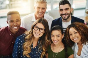 Diverse group of smiling adults